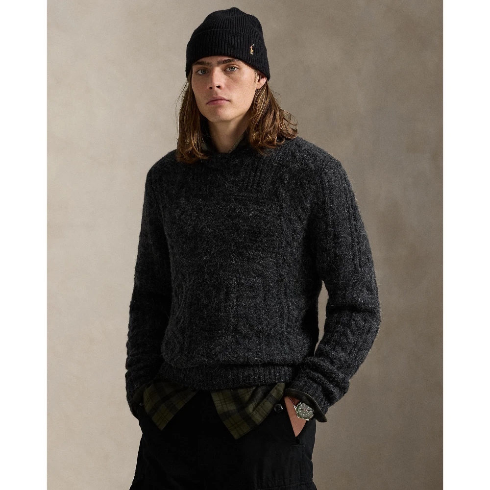 Πουλόβερ με ρόμβους (Aran-knit) και γιακά ρολό με σημαία Polo Ralph Lauren