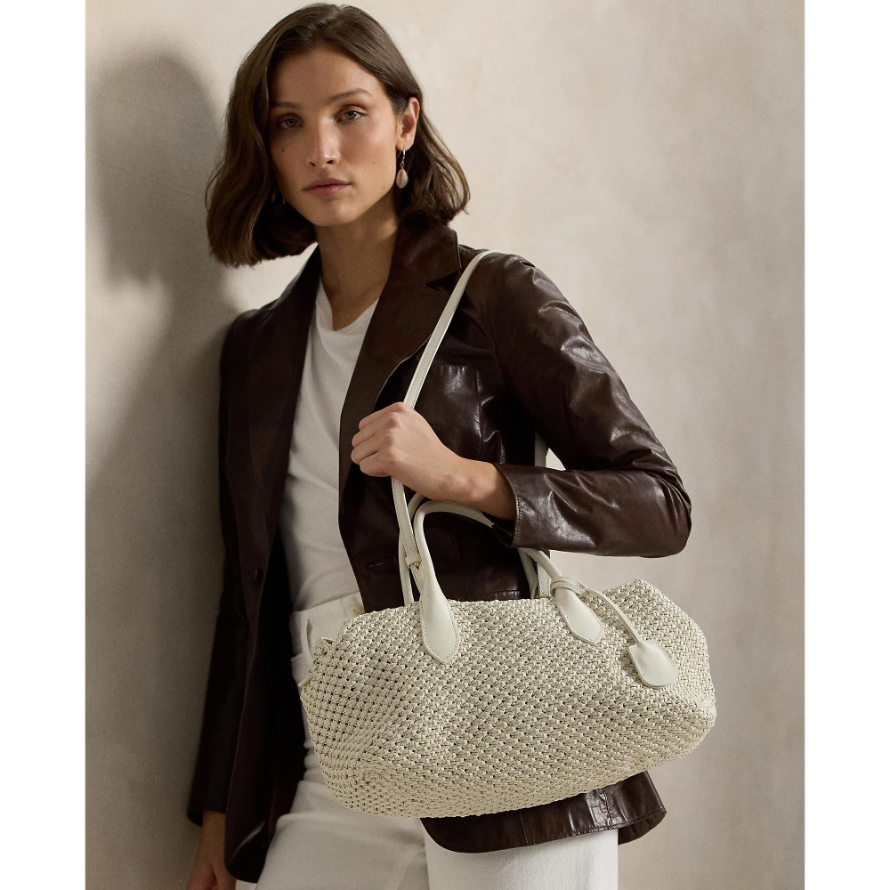 Γυναικεία Τσάντα Χειρός Polo Ralph Lauren WVN Leather Bellport Stitch Medium