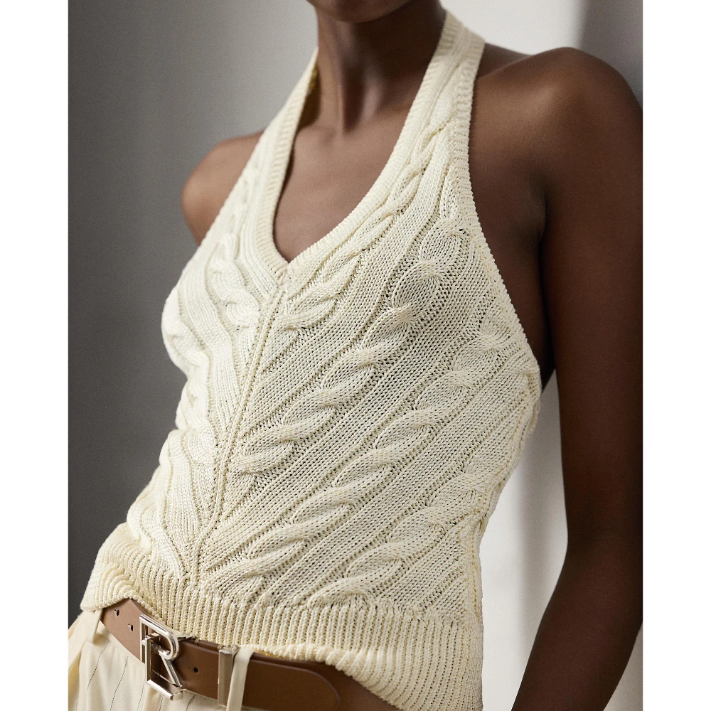 Γυναικείο Αμάνικο Halter Silk Cable-Knit Sweater Ralph Lauren