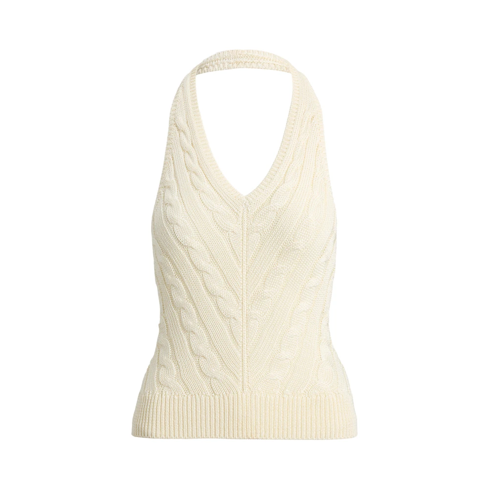 Γυναικείο Αμάνικο Halter Silk Cable-Knit Sweater Ralph Lauren