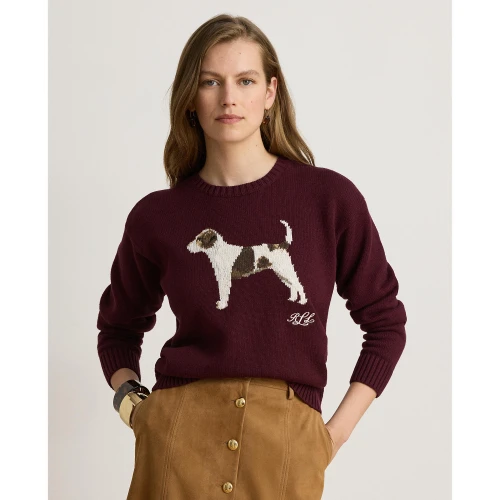 Γυναικείο Πλεκτό Πουλόβερ Lauren Ralph Lauren με Σχέδιο Σκυλάκι