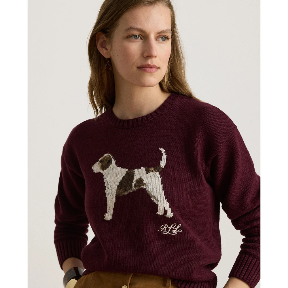 Γυναικείο Πλεκτό Πουλόβερ Lauren Ralph Lauren με Σχέδιο Σκυλάκι