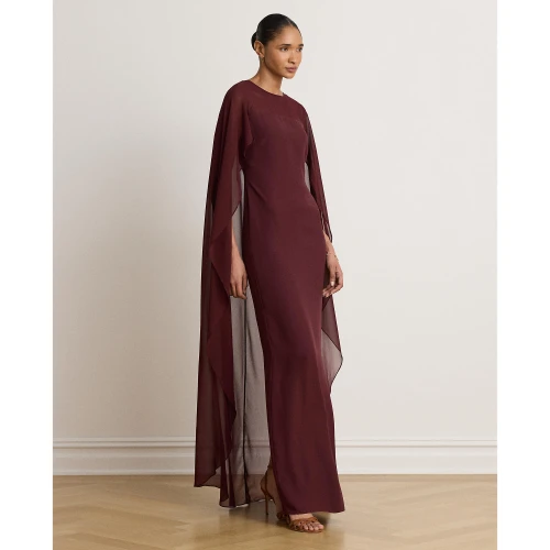 Women's Maxi Cape Column Dress Lauren Ralph Lauren