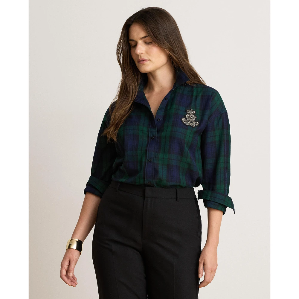 Γυναικείο Καρό Πουκάμισο Lauren Ralph Lauren με Κεντημένο Έμβλημα