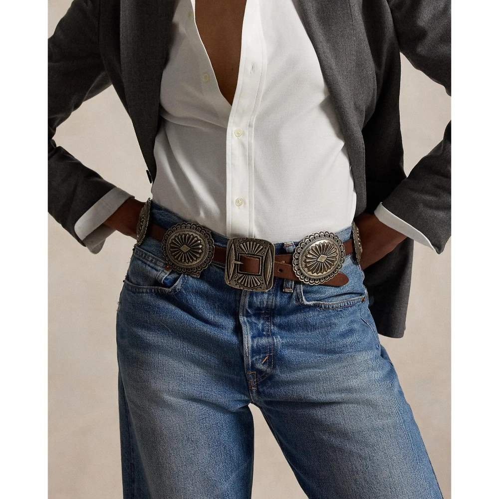 Γυναικεία Δερμάτινη Ζώνη με Conchos Polo Ralph Lauren