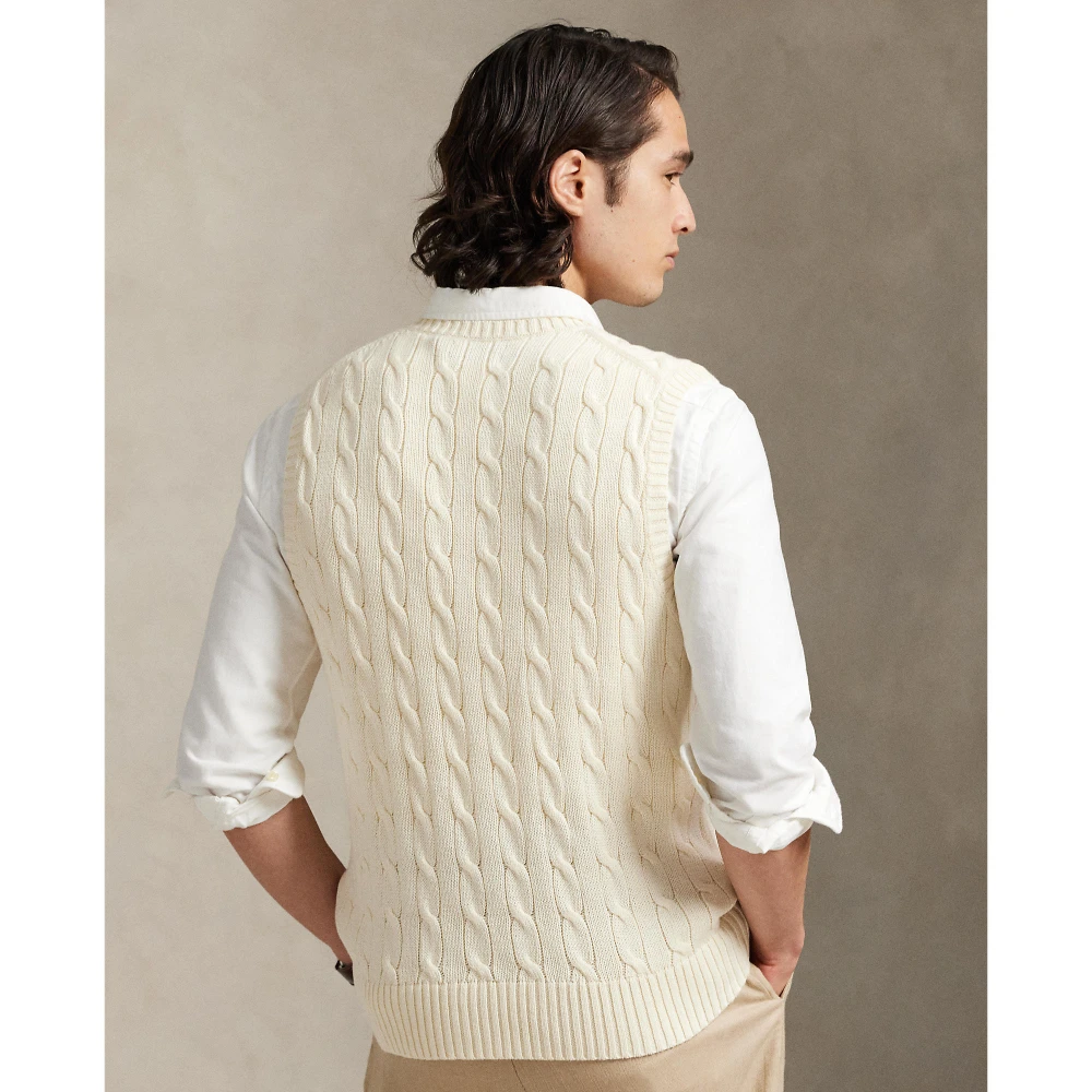 Ανδρικό Αμάνικο Πλεκτό Γιλέκο Polo Ralph Lauren με Σχέδιο Cable Knit