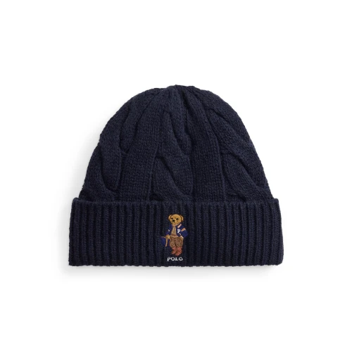 Γυναικείος Πλεκτός Σκούφος Polo Ralph Lauren με Σχέδιο Polo Bear