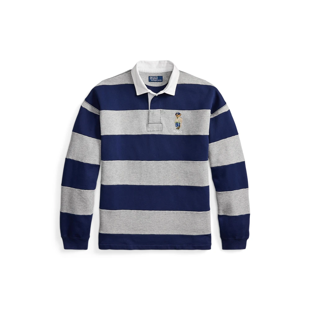 Men's Striped Rugby Pullover Polo Ralph Lauren with Polo Bear