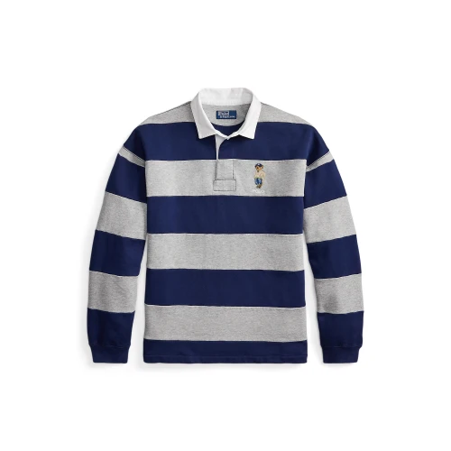 Men's Striped Rugby Pullover Polo Ralph Lauren with Polo Bear