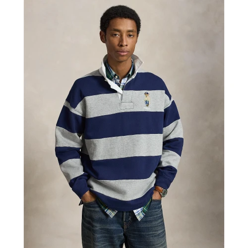 Men's Striped Rugby Pullover Polo Ralph Lauren with Polo Bear