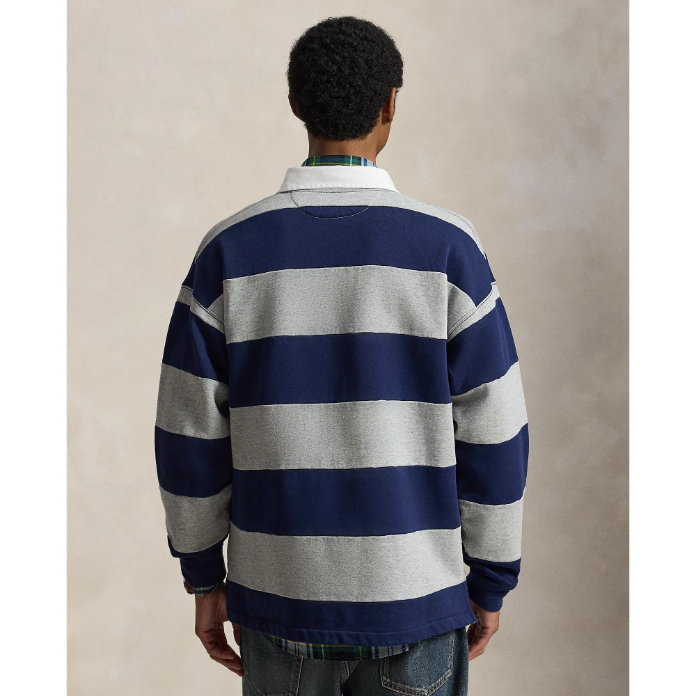 Men's Striped Rugby Pullover Polo Ralph Lauren with Polo Bear