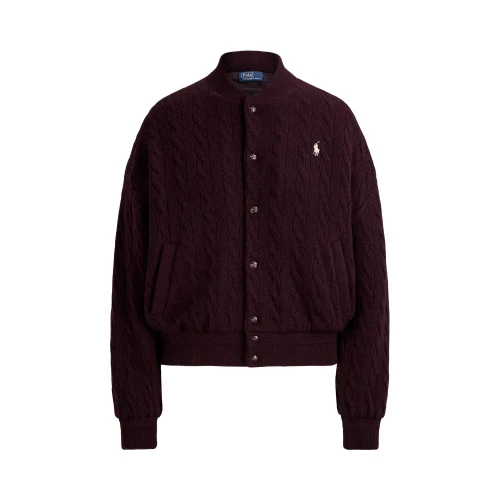 Women's Cable Knit Sweater Bomber Polo Ralph Lauren