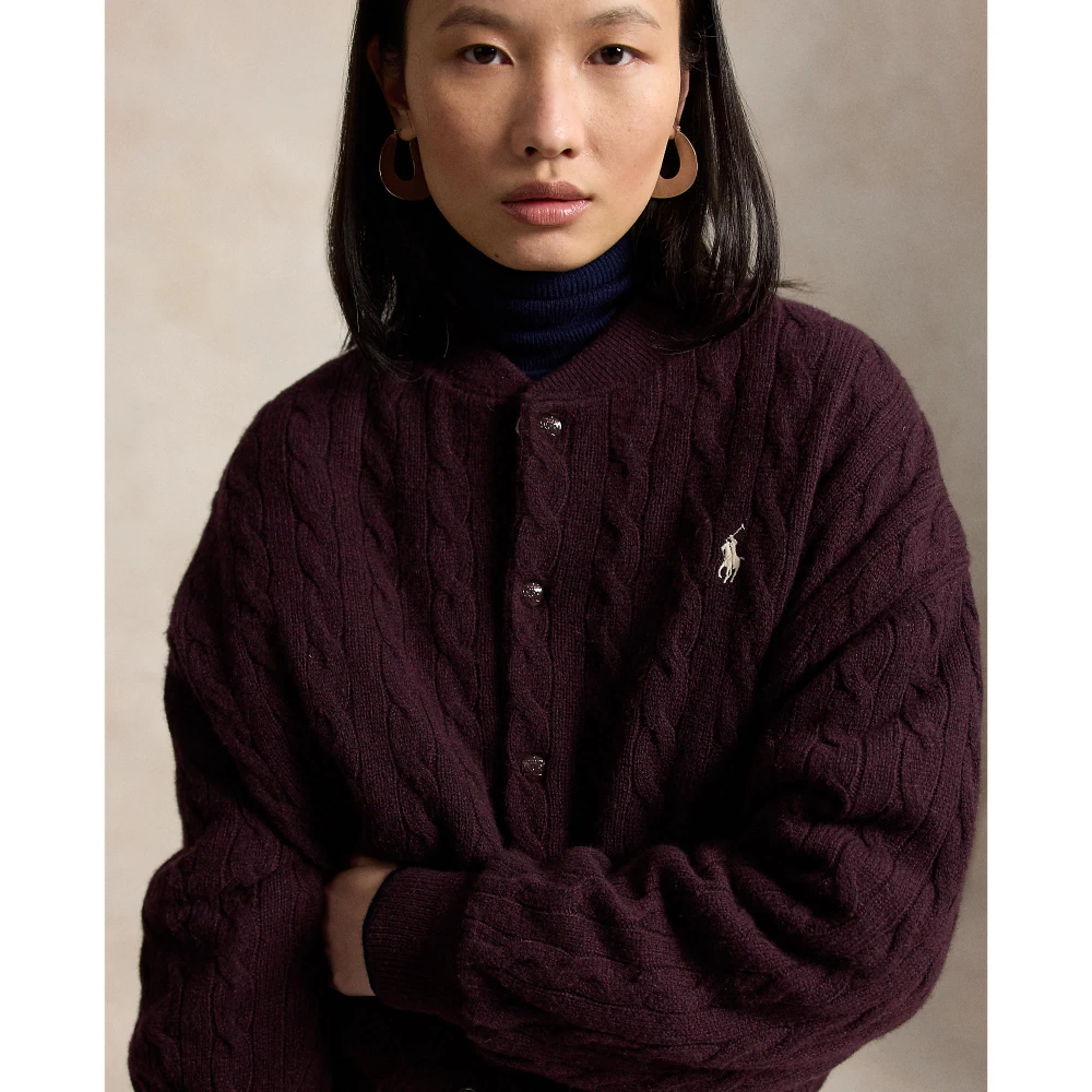 Γυναικείο Πλεκτό Μπόμπερ Polo Ralph Lauren με Σχέδιο Cable Knit