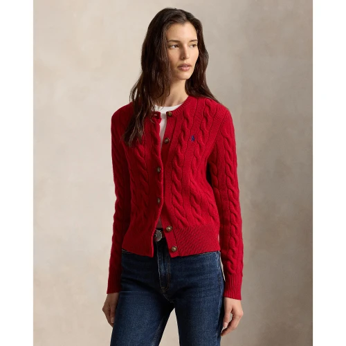 Γυναικεία Πλεκτή Ζακέτα Polo Ralph Lauren με Σχέδιο Cable Knit