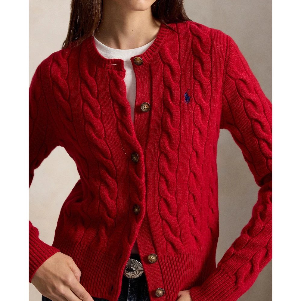 Γυναικεία Πλεκτή Ζακέτα Polo Ralph Lauren με Σχέδιο Cable Knit