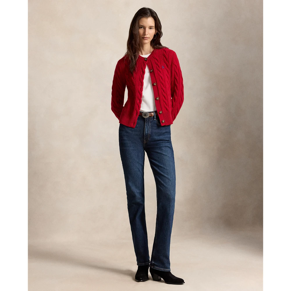 Γυναικεία Πλεκτή Ζακέτα Polo Ralph Lauren με Σχέδιο Cable Knit