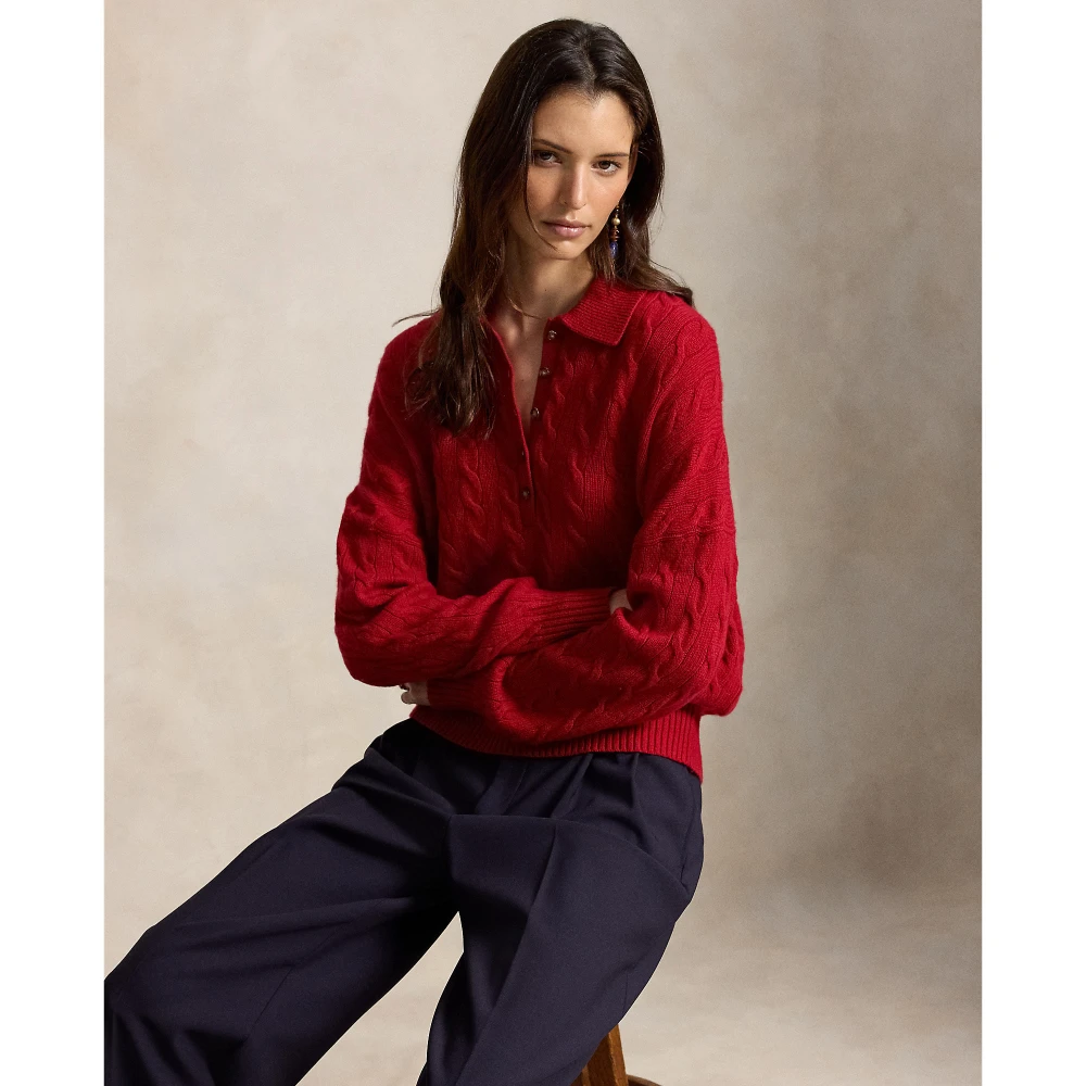 Γυναικείο Πλεκτό Πόλο Polo Ralph Lauren με Σχέδιο Cable Knit