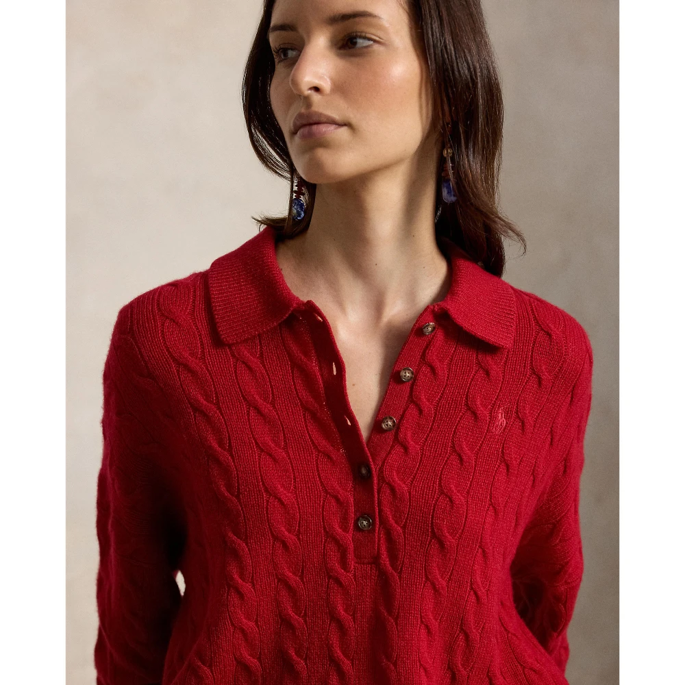 Γυναικείο Πλεκτό Πόλο Polo Ralph Lauren με Σχέδιο Cable Knit
