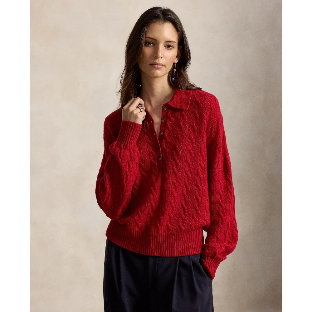 Γυναικείο Πλεκτό Πόλο Polo Ralph Lauren με Σχέδιο Cable Knit