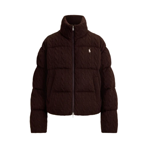 Γυναικείο Πλεκτό Μπουφάν Puffer με Σχέδιο Cable Knit Polo Ralph Lauren