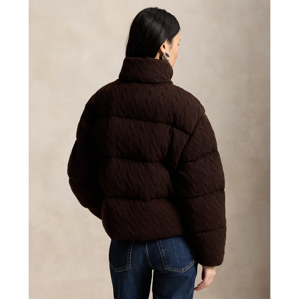 Γυναικείο Πλεκτό Μπουφάν Puffer με Σχέδιο Cable Knit Polo Ralph Lauren