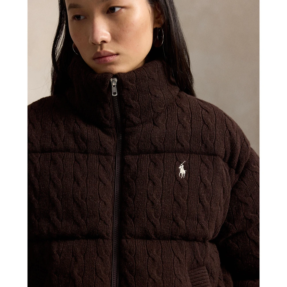 Γυναικείο Πλεκτό Μπουφάν Puffer με Σχέδιο Cable Knit Polo Ralph Lauren