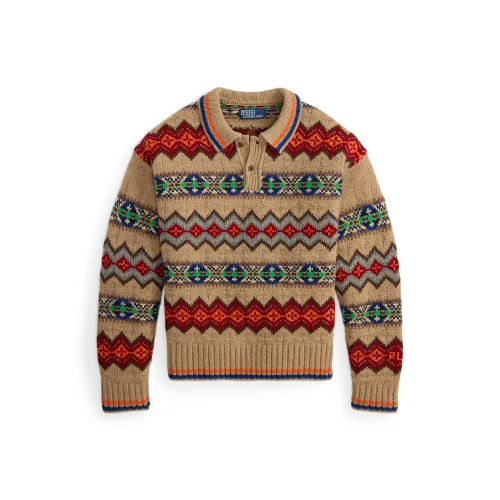 Ανδρικό Πλεκτό Πουλόβερ Polo Ralph Lauren με Γιακά και Σχέδιο Fair Isle
