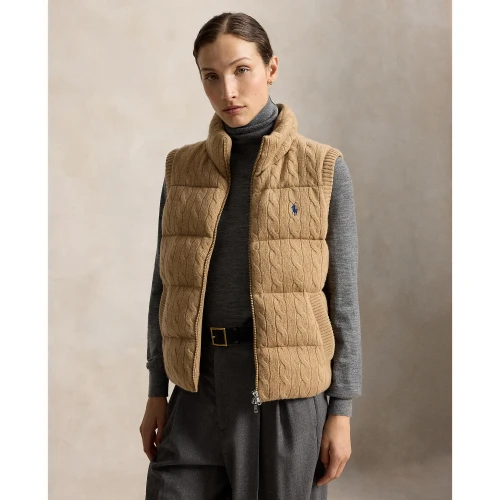 Γυναικείο Πλεκτό Γιλέκο Polo Ralph Lauren με Σχέδιο Cable Knit