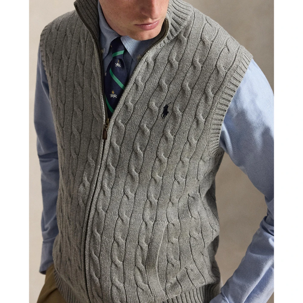 Ανδρικό Πλεκτό Γιλέκο Polo Ralph Lauren με Σχέδιο Cable Knit