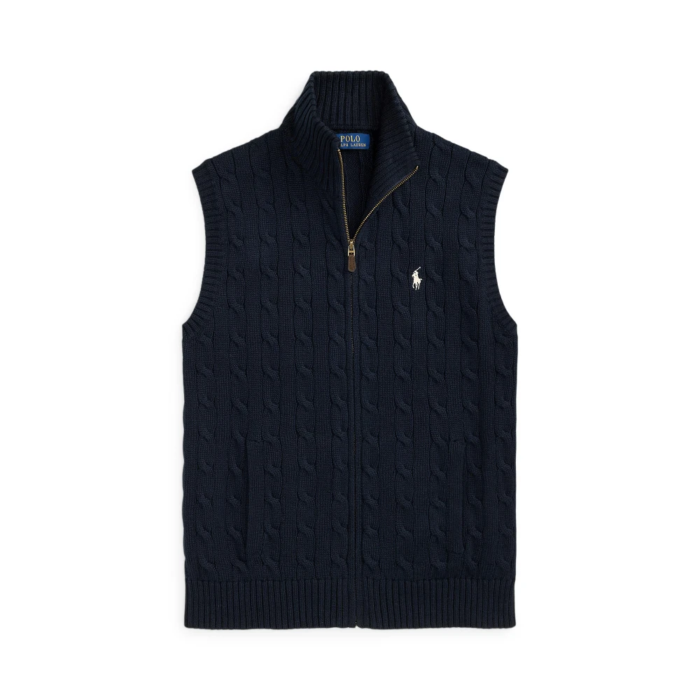 Ανδρικό Πλεκτό Γιλέκο Polo Ralph Lauren με Σχέδιο Cable Knit και Φερμουάρ