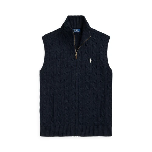 Ανδρικό Πλεκτό Γιλέκο Polo Ralph Lauren με Σχέδιο Cable Knit και Φερμουάρ
