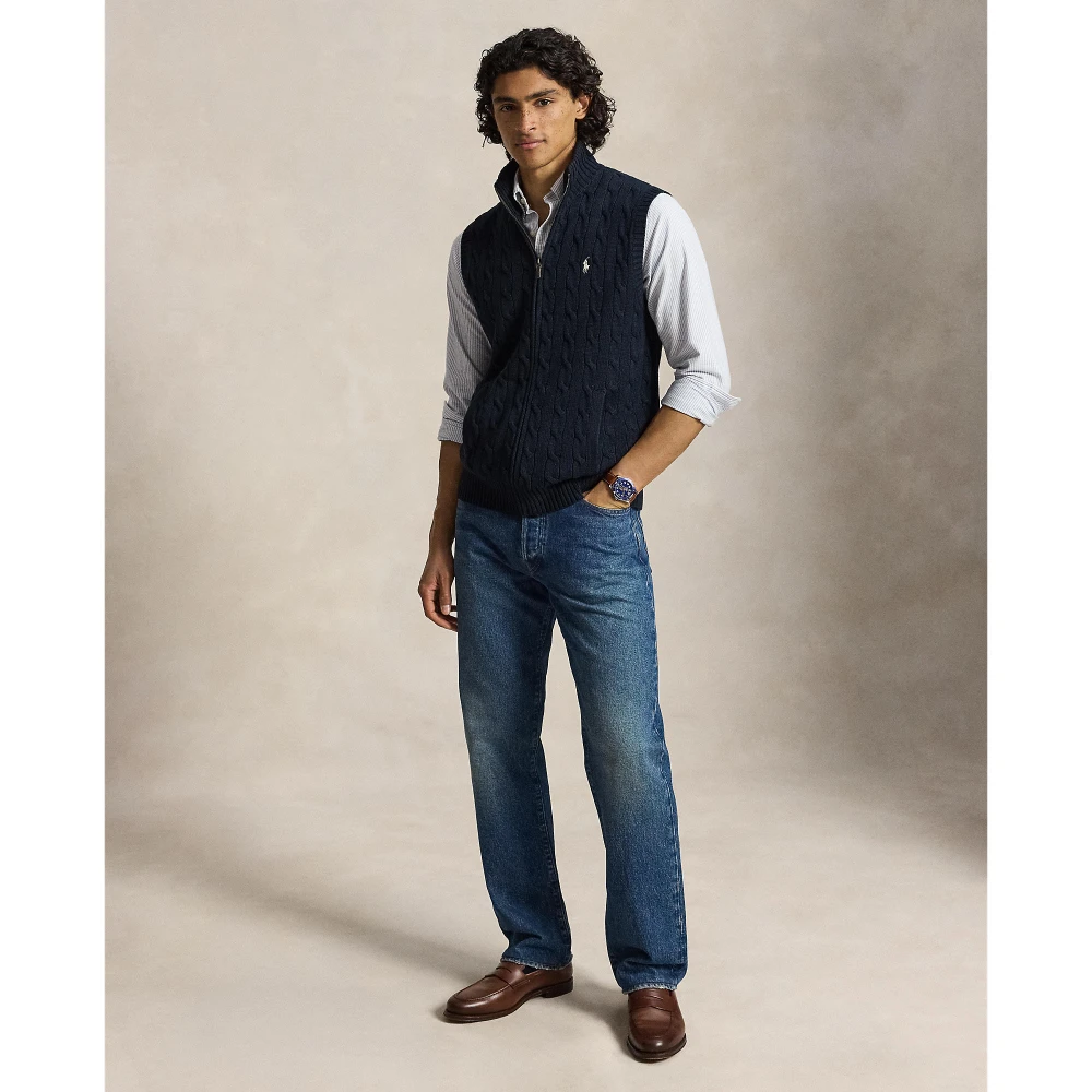 Ανδρικό Πλεκτό Γιλέκο Polo Ralph Lauren με Σχέδιο Cable Knit και Φερμουάρ