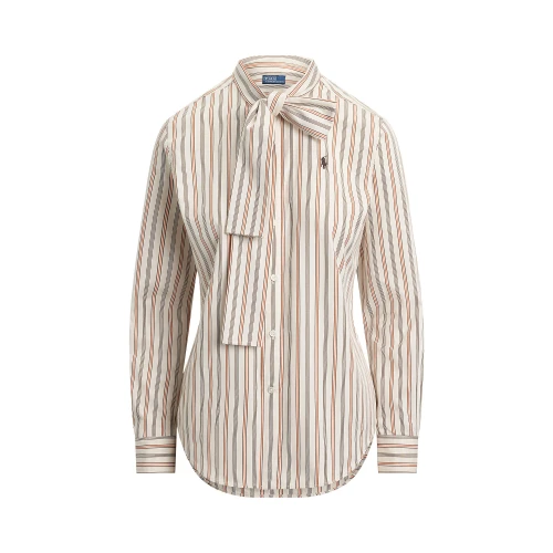 Women's Woven Shirt Polo Ralph Lauren with Tie Neck