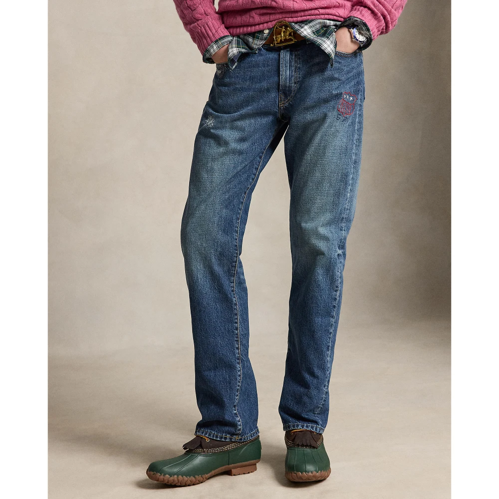 Ανδρικό Ίσιο Τζιν Παντελόνι Polo Ralph Lauren με Απλικέ Λεπτομέρειες