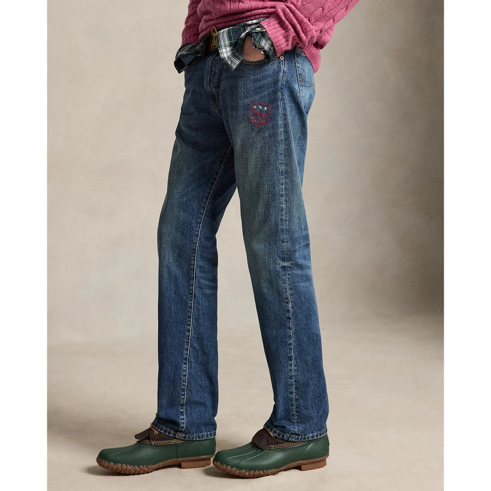 Ανδρικό Ίσιο Τζιν Παντελόνι Polo Ralph Lauren με Απλικέ Λεπτομέρειες