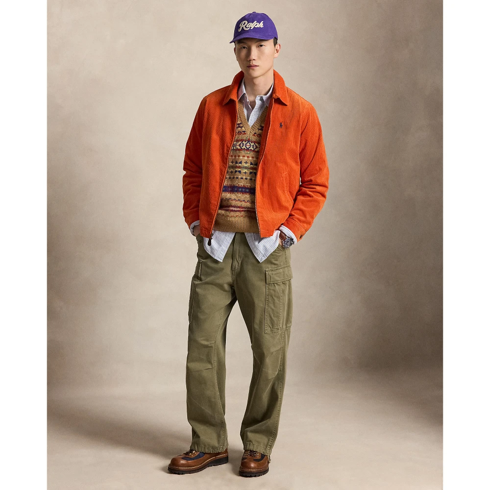 Ανδρικό Αντιανεμικό Μπουφάν Polo Ralph Lauren από Κοτλέ Ύφασμα με Επένδυση