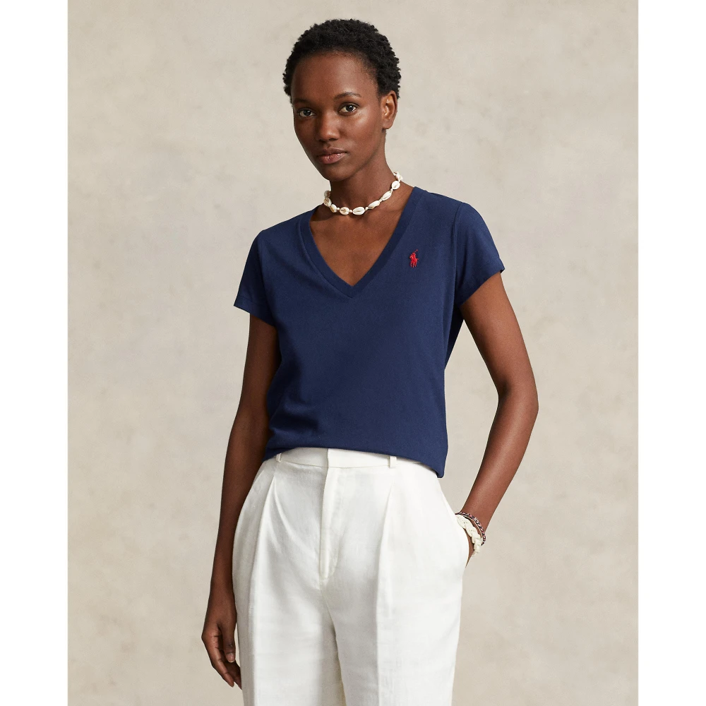 Γυναικείο T-shirt Cotton Jersey V-Neck Polo Ralph Lauren
