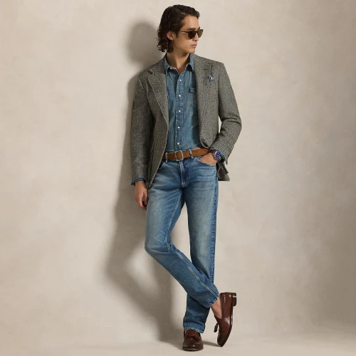 Ανδρικό πουκάμισο Slub Denim Western Polo Ralph Lauren