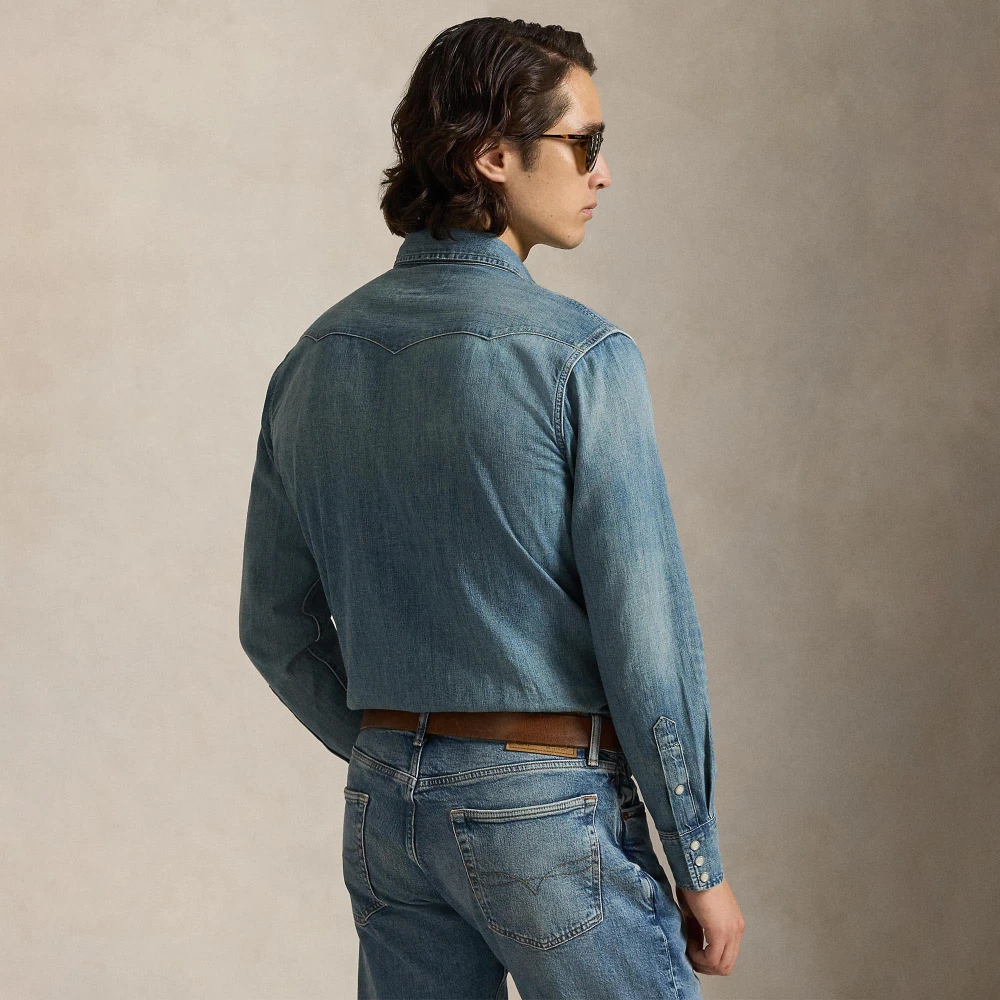Ανδρικό πουκάμισο Slub Denim Western Polo Ralph Lauren