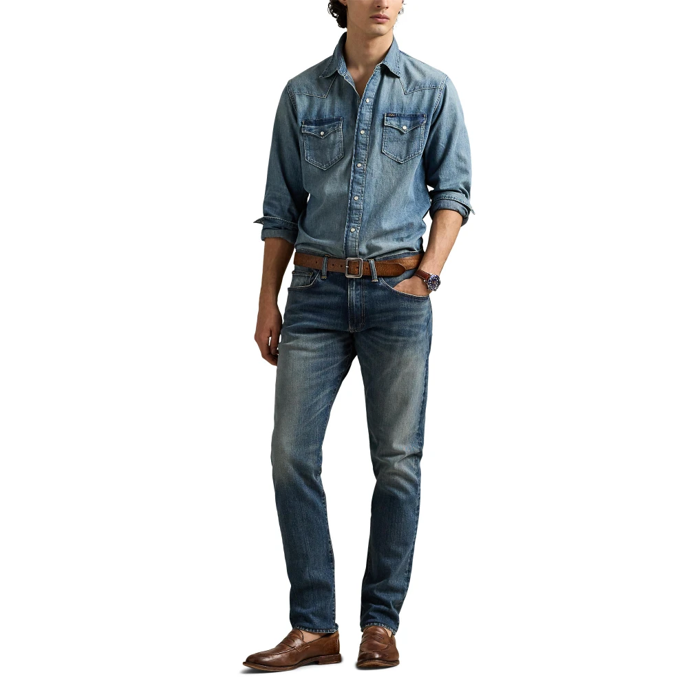 Ανδρικό πουκάμισο Slub Denim Western Polo Ralph Lauren
