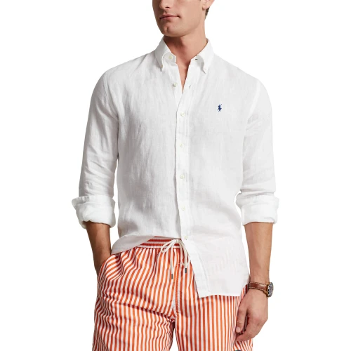 Ανδρικό Λινό Πουκάμισο Custom Fit Polo Ralph Lauren
