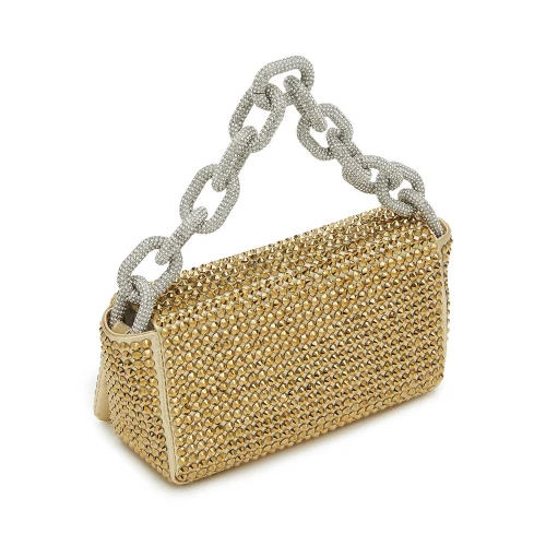 Γυναικεία Τσάντα Cookie Lame Gold + Crystal Gold Gedebe