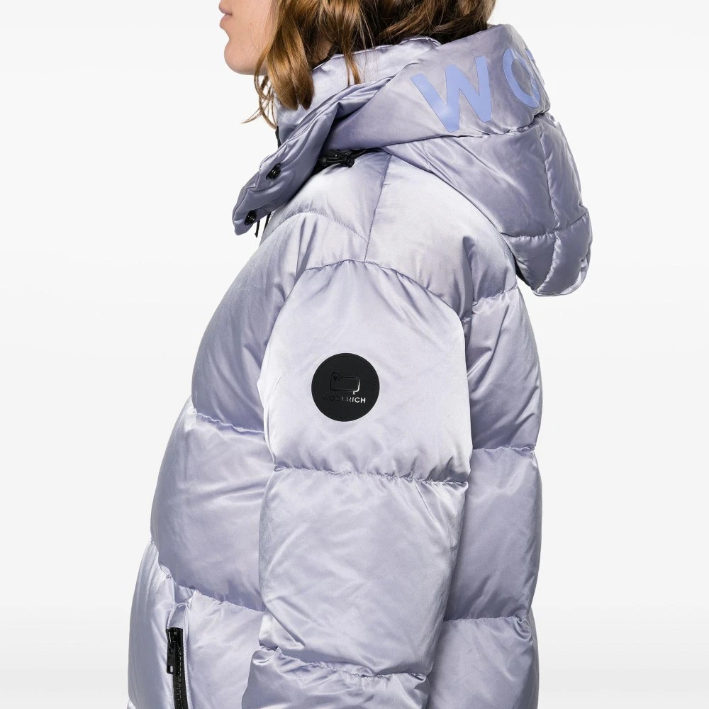 Γυναικείο Μπουφάν με Kουκούλα Satin Logo Puffer Woolrich