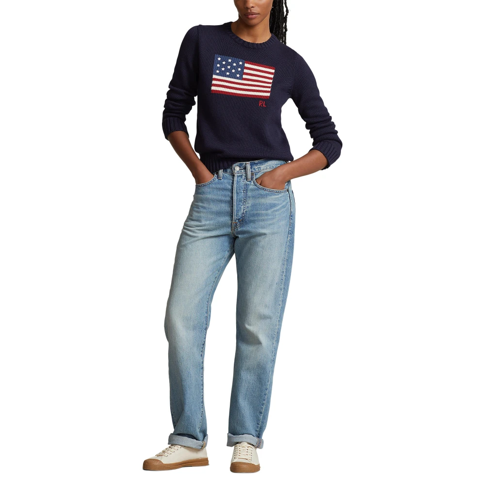  Γυναικείο Βαμβακερό Πουλόβερ Flag  Crewneck Polo Ralph Lauren