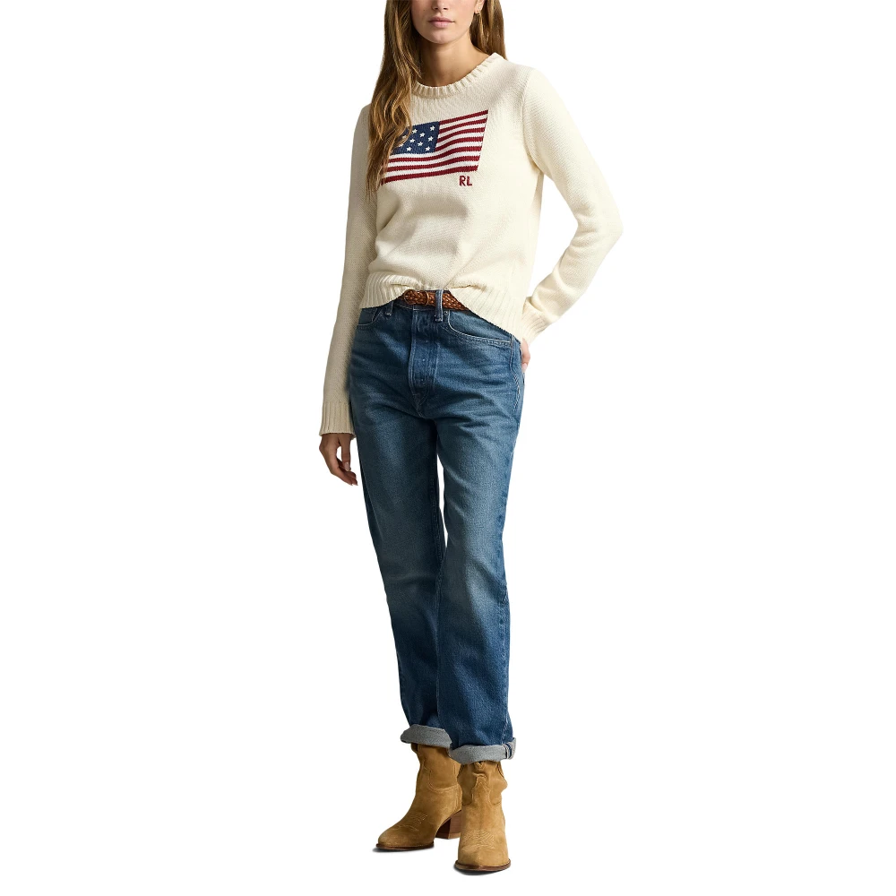  Γυναικείο Βαμβακερό Πουλόβερ Flag  Crewneck Polo Ralph Lauren