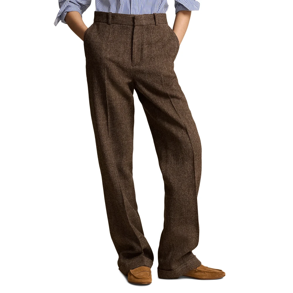 Γυναικείο Μάλλινο Παντελόνι Tweed Relaxed Straight Polo Ralph Lauren
