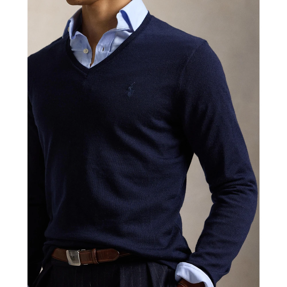 Ανδρικό Μάλλινο Πουλόβερ V-Neck Slim Fit Polo Ralph Lauren