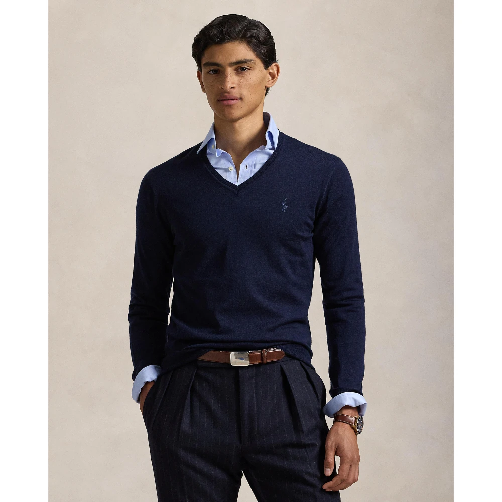 Ανδρικό Μάλλινο Πουλόβερ V-Neck Slim Fit Polo Ralph Lauren