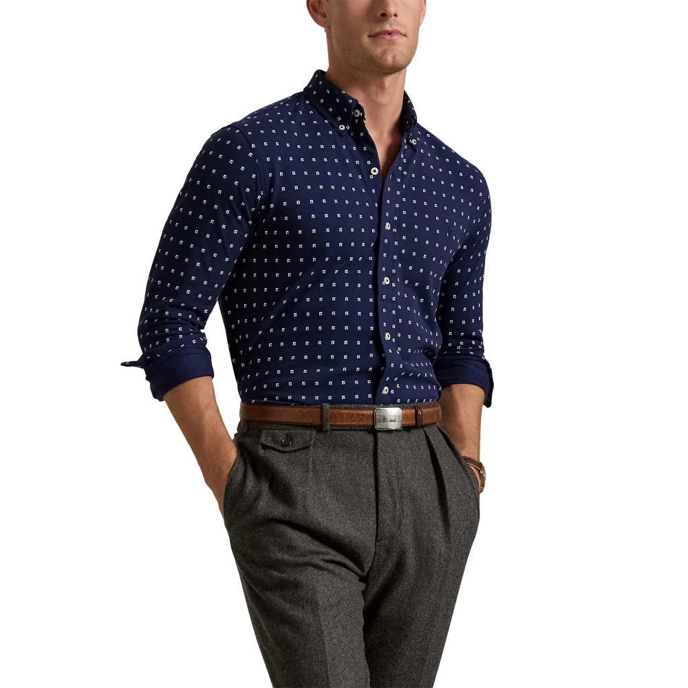 Ανδρικό Πουκάμισο Square-Print Featherweight Mesh Polo Ralph Lauren