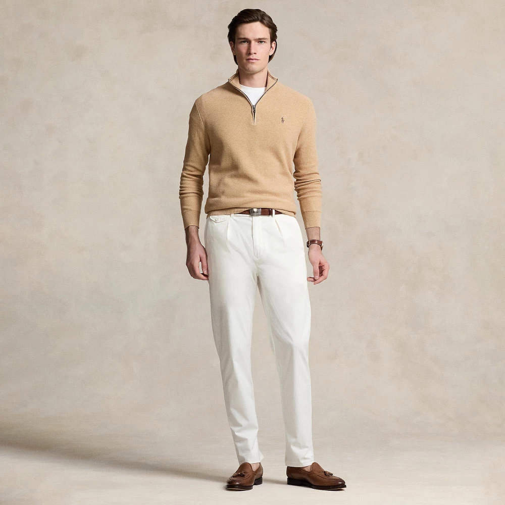 Ανδρικό Βαμβακερό Πουλόβερ Mesh-Knit  Quarter-Zip Polo Ralph Lauren